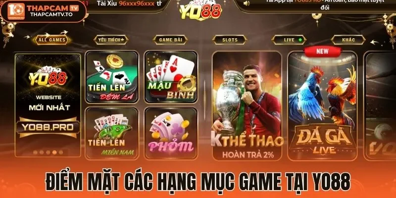 Điểm mặt các hạng mục game tại Yo88