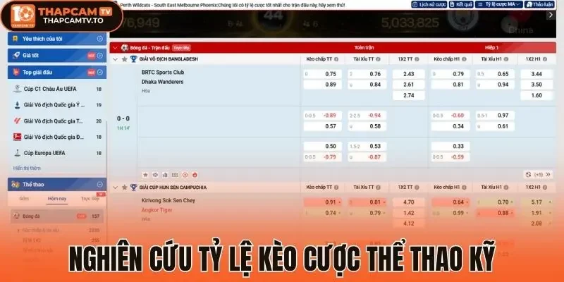 Nghiên cứu tỷ lệ kèo cược thể thao kỹ