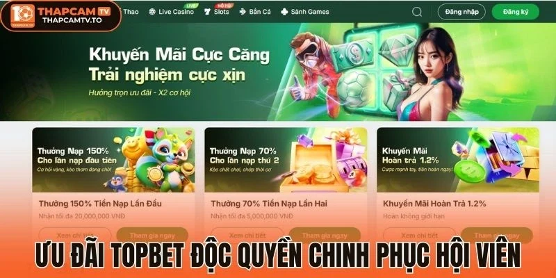 Ưu đãi Topbet độc quyền chinh phục hội viên