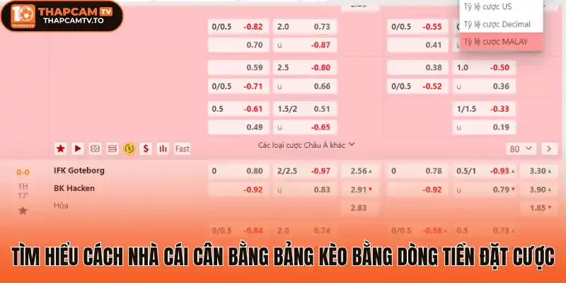Tìm hiểu cách nhà cái cân bằng bảng kèo bằng dòng tiền đặt cược