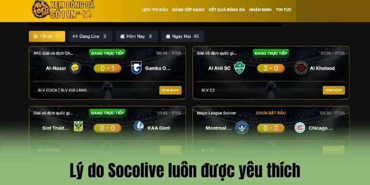 Tại sao Socolive được nhiều người yêu thích?